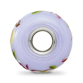 Ster.Silver Reflections Hand Painted Sparrow Fenton Glass Bead